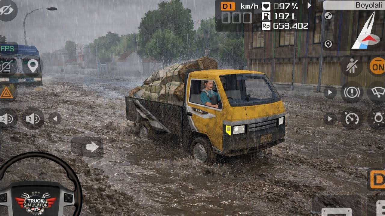 Realistic Truck Simulator 🌧️🚚 – Barish Mein Kechar Wali Road Par Drive!