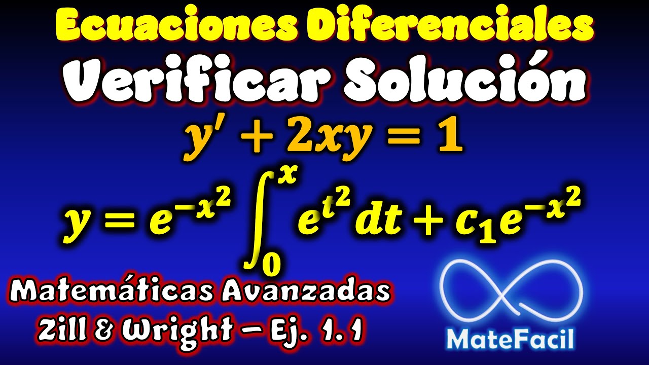 Comprobar Solución con integral, Ecuaciones Diferenciales - Matemáticas Avanzadas para ingeniería