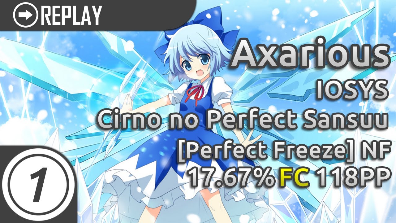 Axarious | IOSYS - Cirno no Perfect Sansuu Kyoushitsu [Perfect Freeze] +NF 17.67% FC 118pp