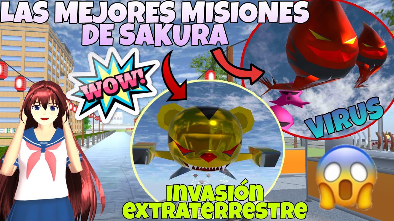 LAS MEJORES MISIONES DE SAKURA || Invasión alienígena 🛸|| Virus Mortal || Sakura School Simulator