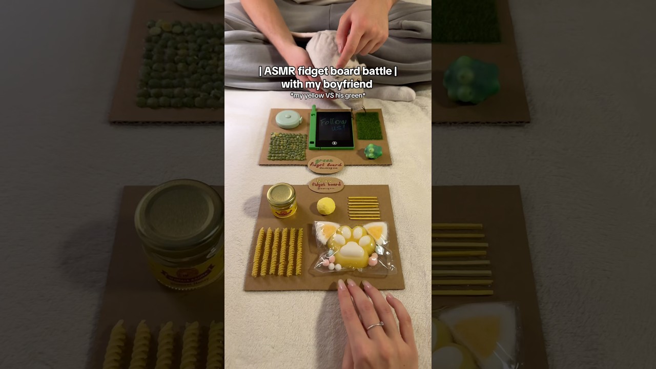 Yellow🍯 or green☘️? #fidgetboard #triggerboard #asmrtriggers #asmrforsleep #boyfriendasmr