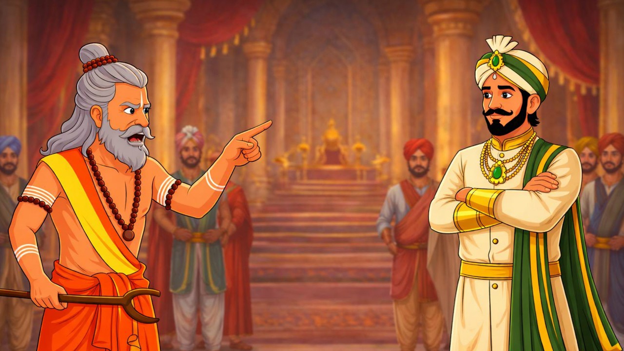 पंडित ने मंत्री को दी चुनौती | 3 सवालों का मुकाबला  | Hindi Cartoon Story