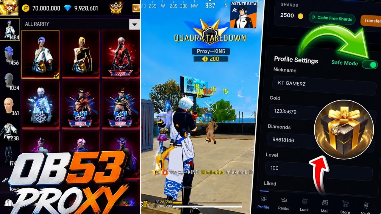 How To Solve All Problems In OB53 Proxy Server! 😲 | Damage Fix, Gifts & ID Safe? 🔥