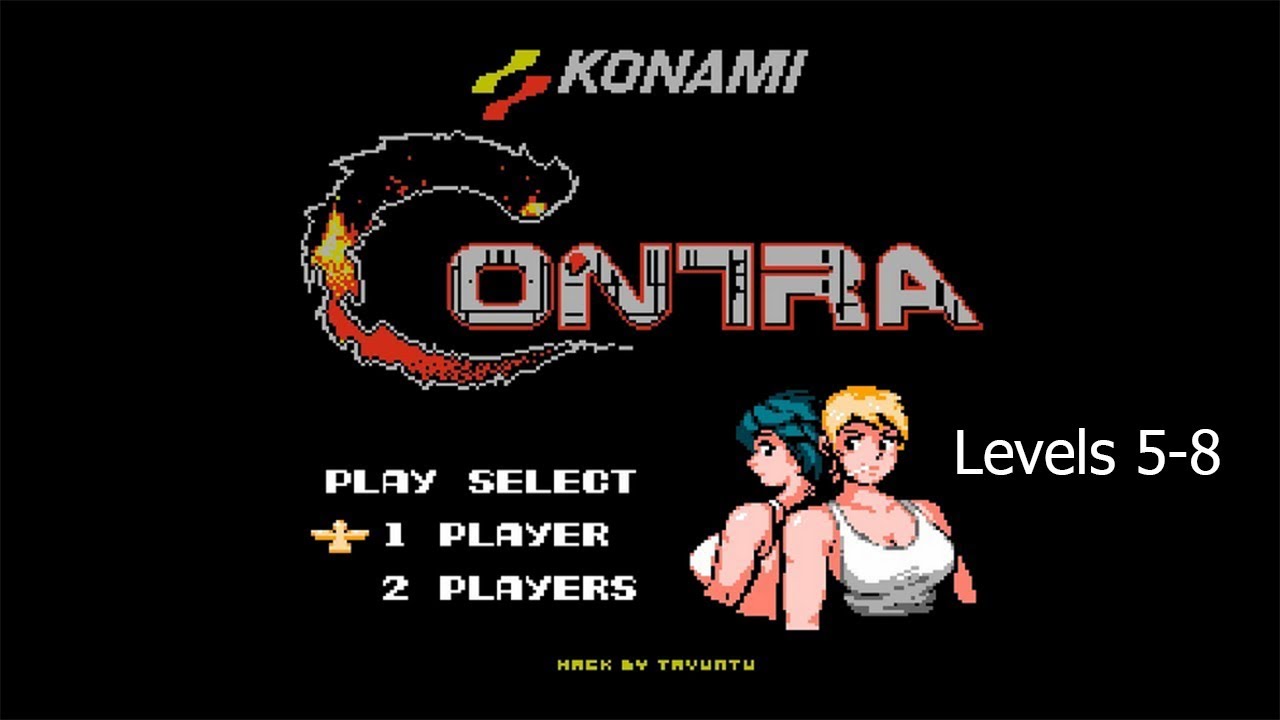Contra Gender Swap levels 5-8 Excellent Rom Hack from Contra Japan Version