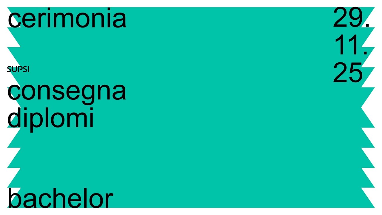 Cerimonia di consegna dei Diplomi Bachelor SUPSI 2025 (ambito design)