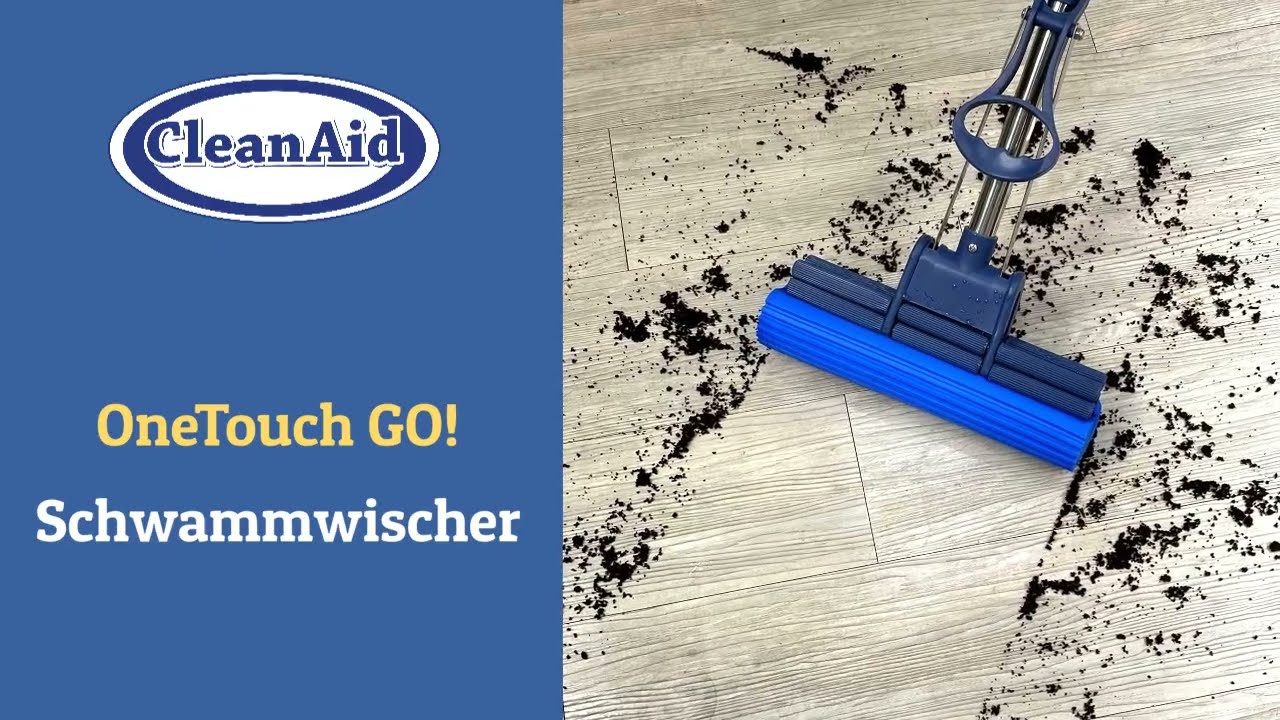 💦 CleanAid OneTouch GO! Wischmopp ▶ Ersetzt Besen UND Staubsauger im Haushalt [mit PVA Schwamm!!] ✅