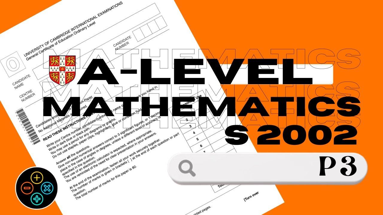 A Level Pure Math June 2002 Paper 3 9709/3
