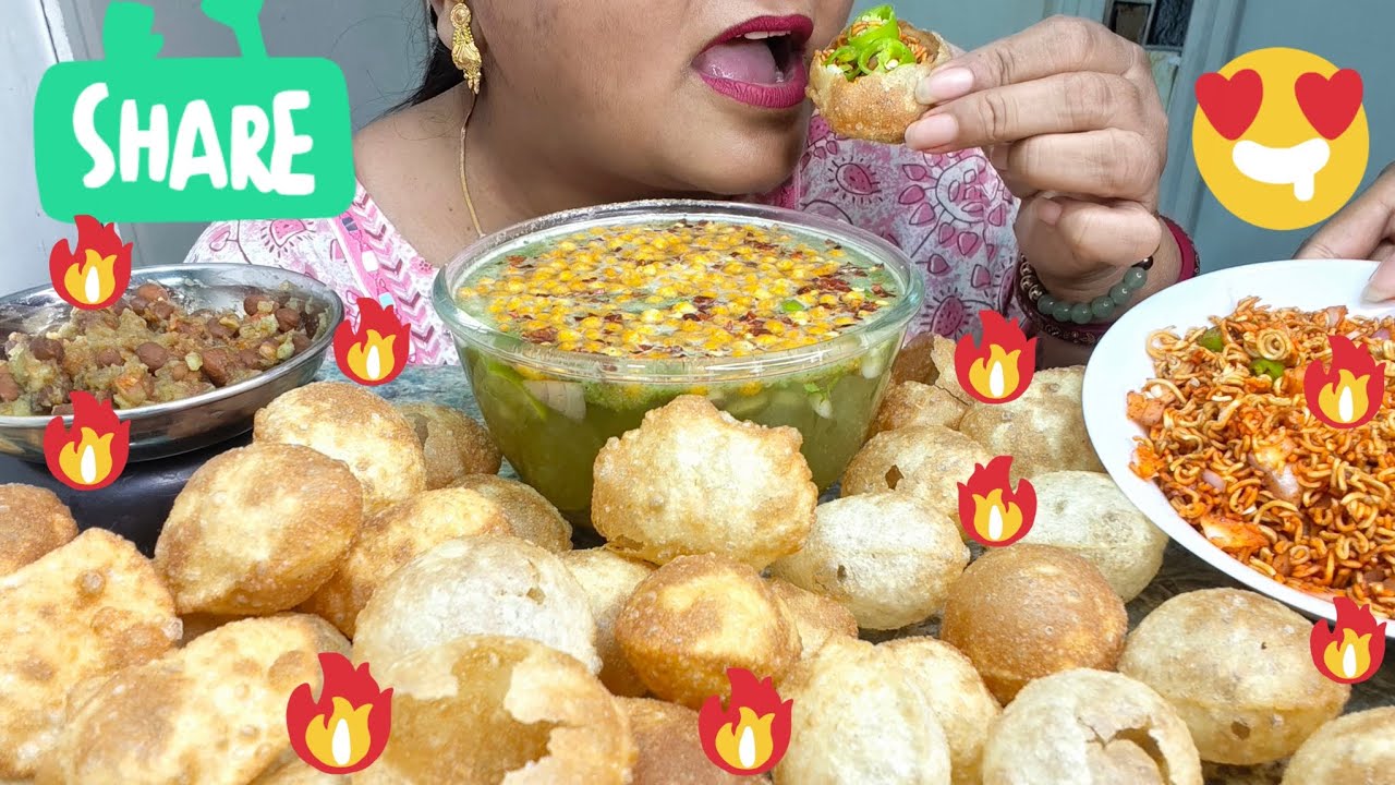 ASMR:EATING SPICY WAI WAI PANIPURI🔥 INDIAN STREET FOOD🔥#mukbang#chillipanipuri#asmr#foodie#food