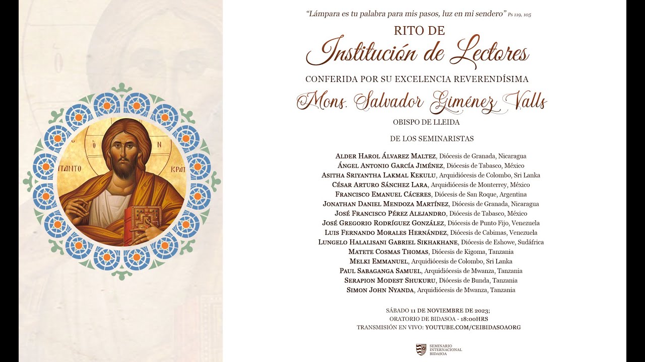 RITO DE INSTITUCIÓN DE LECTORES 2023