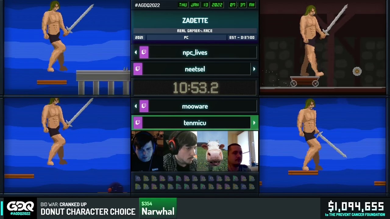 Zadette by TenMicu, mooware, NPC and Neetsel in 28:04  - AGDQ 2022 Online