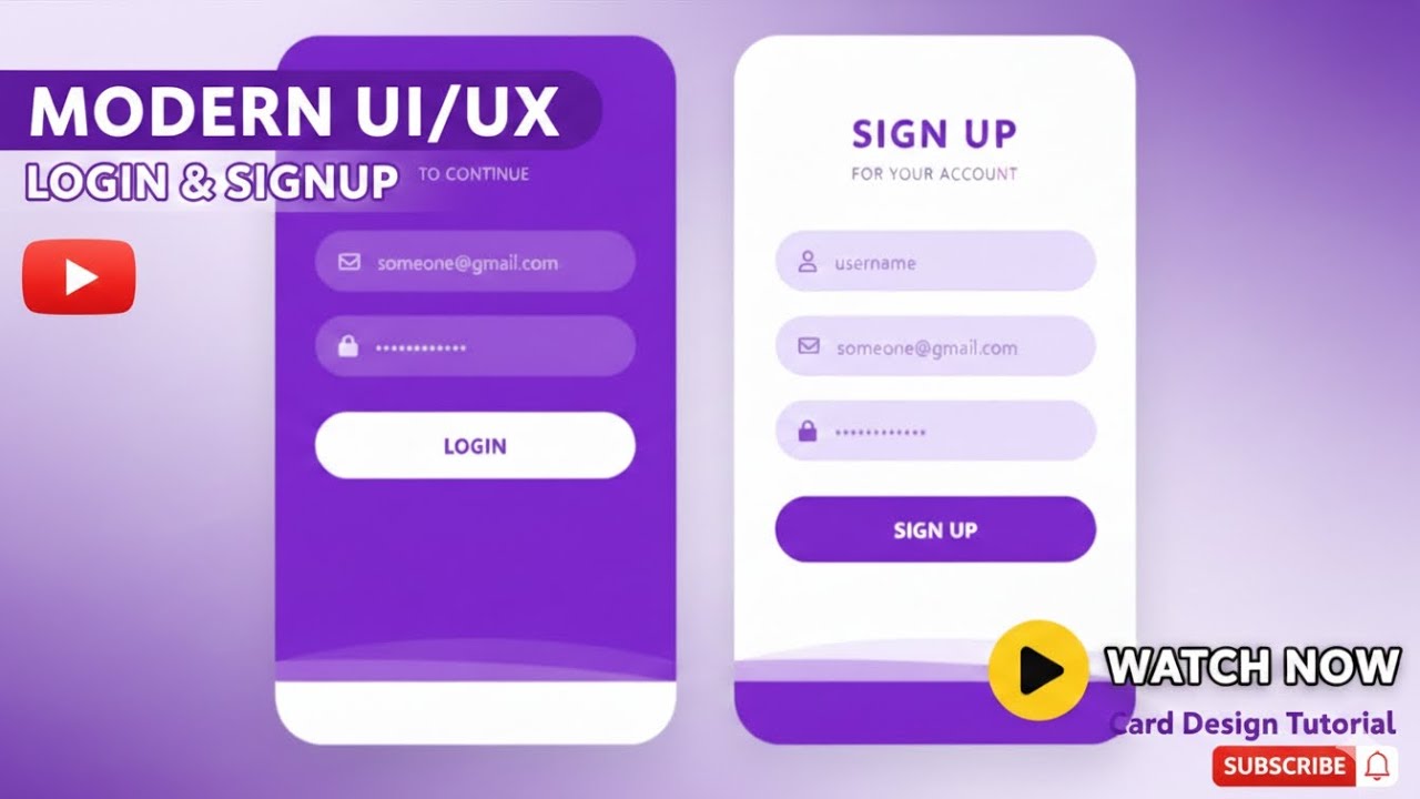 Modern Login & Signup Up Design Using HTML & CSS 💜 | Clean & Responsive Form 