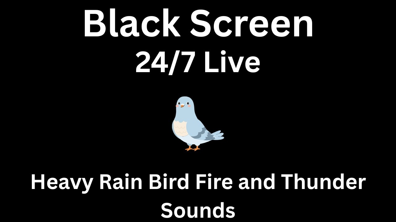 🔴 10 Hours Deep Heavy Rain and Thunder Sounds for Sleeping - Black Screen | Calm Rain Live Sleep Aid