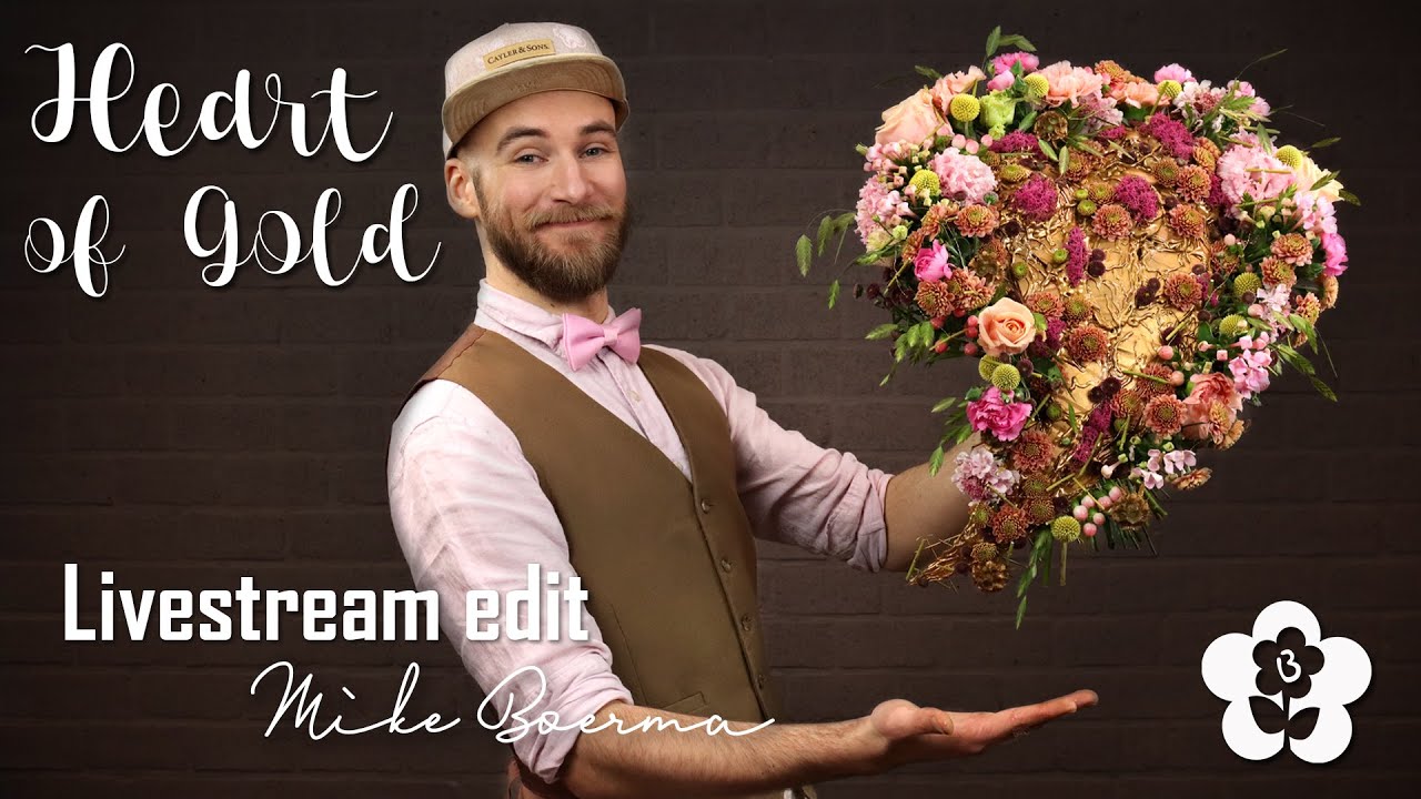 Heart of Gold - Handtied Bouquet in a Frame by Mike Boerma (Flower Arranging Demo Part 2)