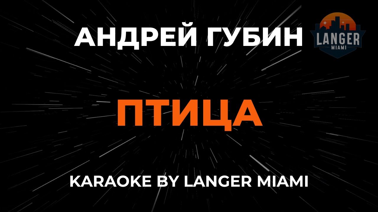 Андрей Губин - Птица | Караоке | От Langer Miami