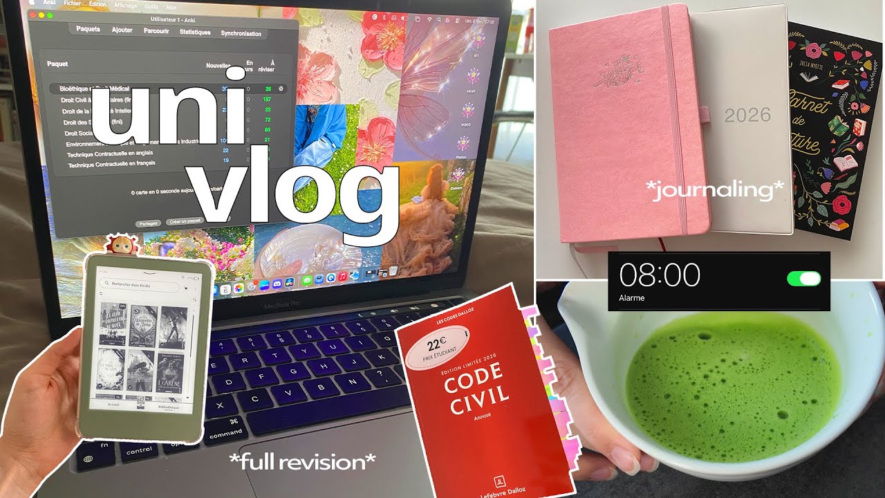 Uni Vlog | révisions, journaling et ma pile à lire