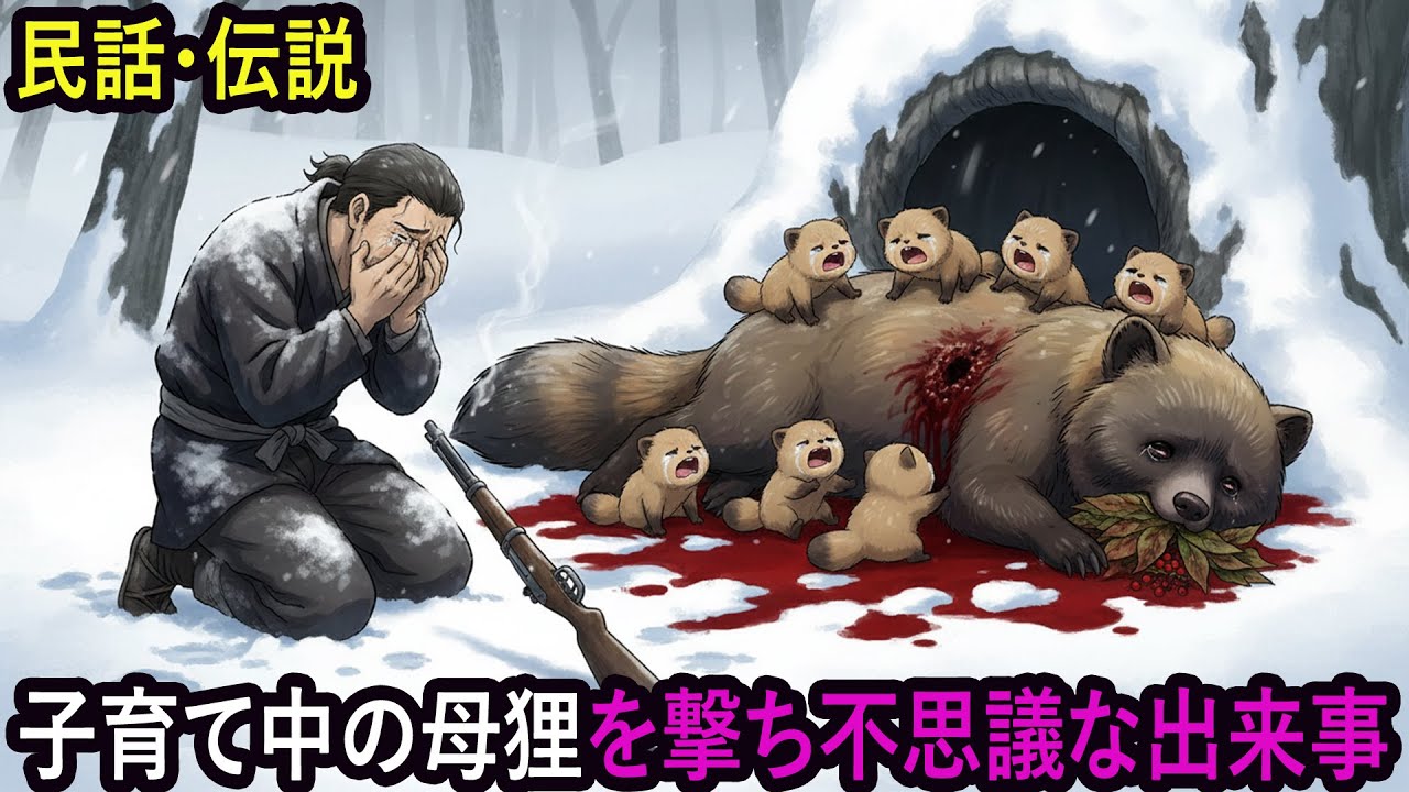 七人の子を育てる狸と、猟師が犯した悲劇の選択｜野談｜伝説｜昔話｜説話｜民話