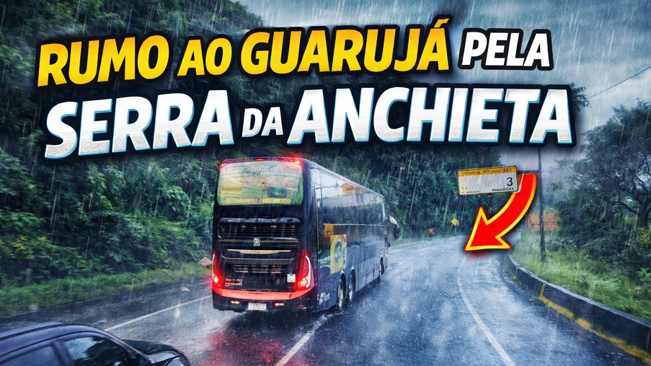 EP85/26  DESCENDO A #SERRA#DA #ANCHIETA PISTA MOLHADA RUMO A BAIXADA # GUARUJÁ / SANTOS/ CUBATÃO 