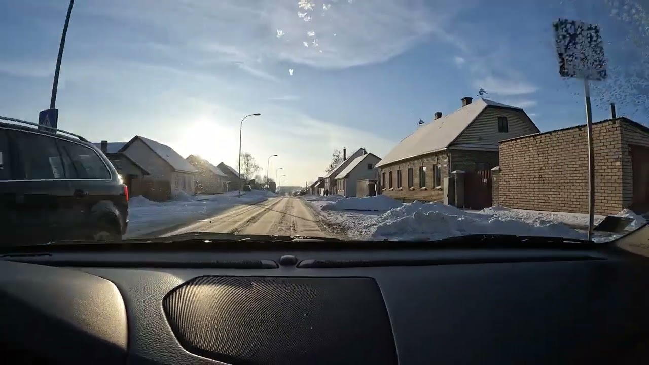 Winter car ride in minus - 20° in Daugavpils (part 2)