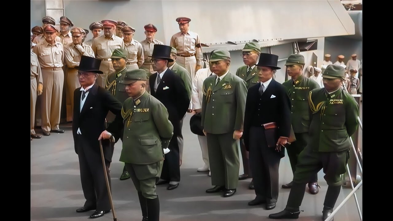 Stunning restored footage of the Japanese Surrender on the USS Missouri, today 2 Sept. 80 years ago!
