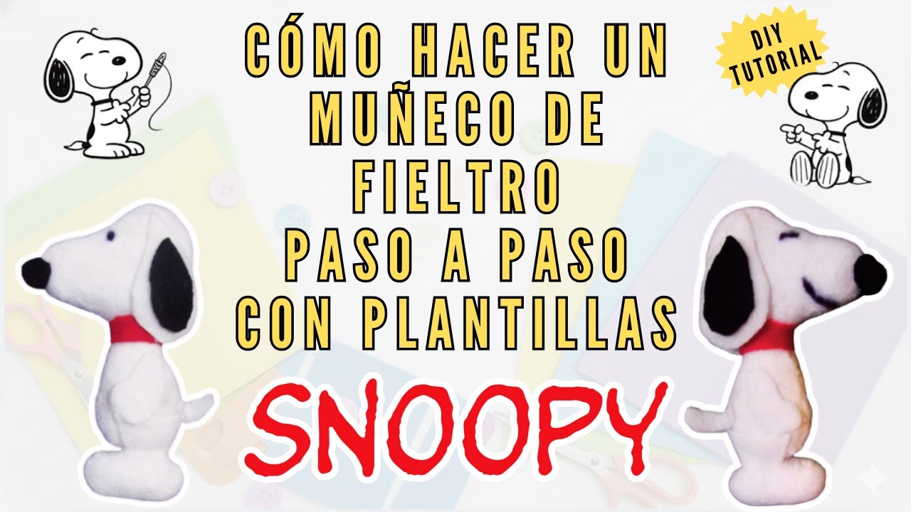 Diy Cómo hacer un peluche de snoopy con fieltro