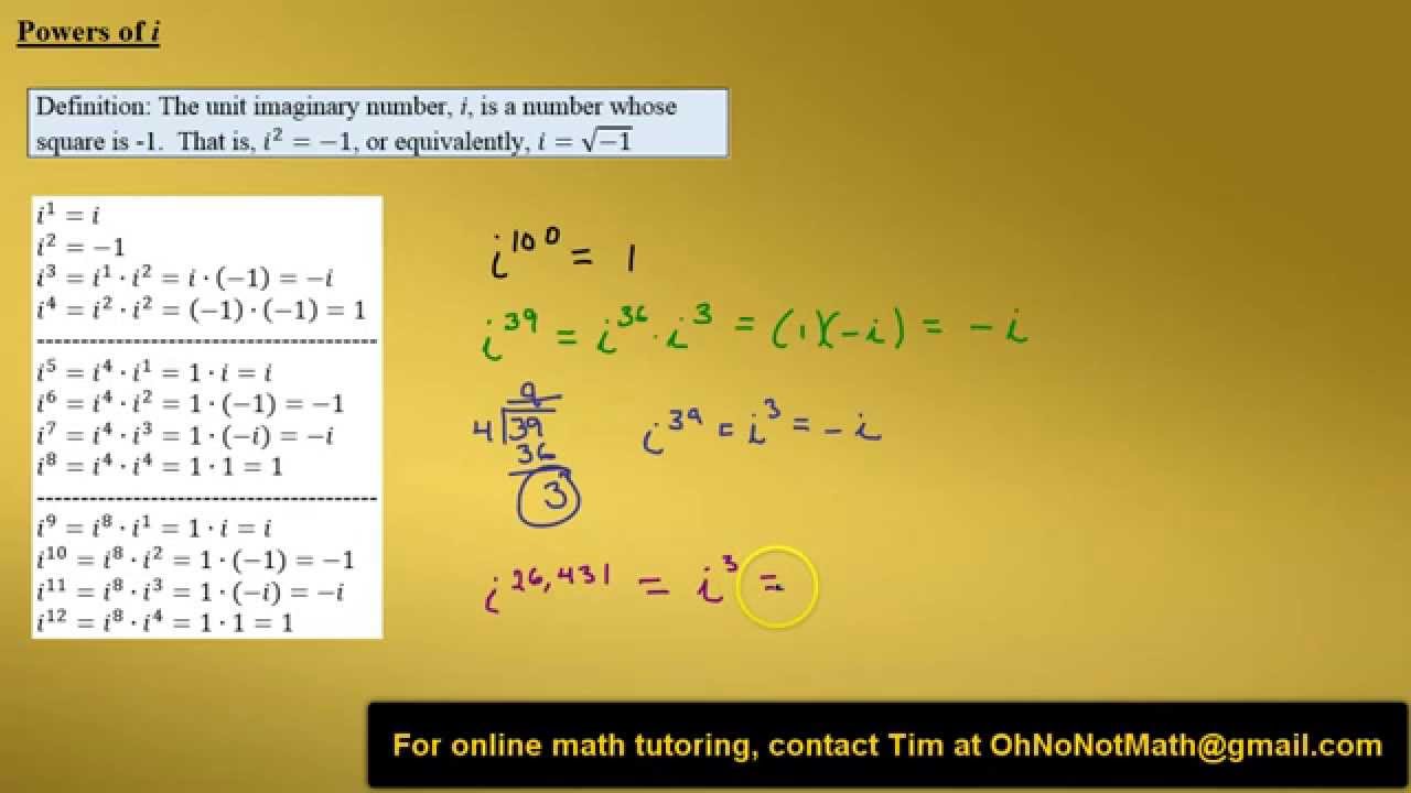 Simplifying Powers of i (Easy Method)