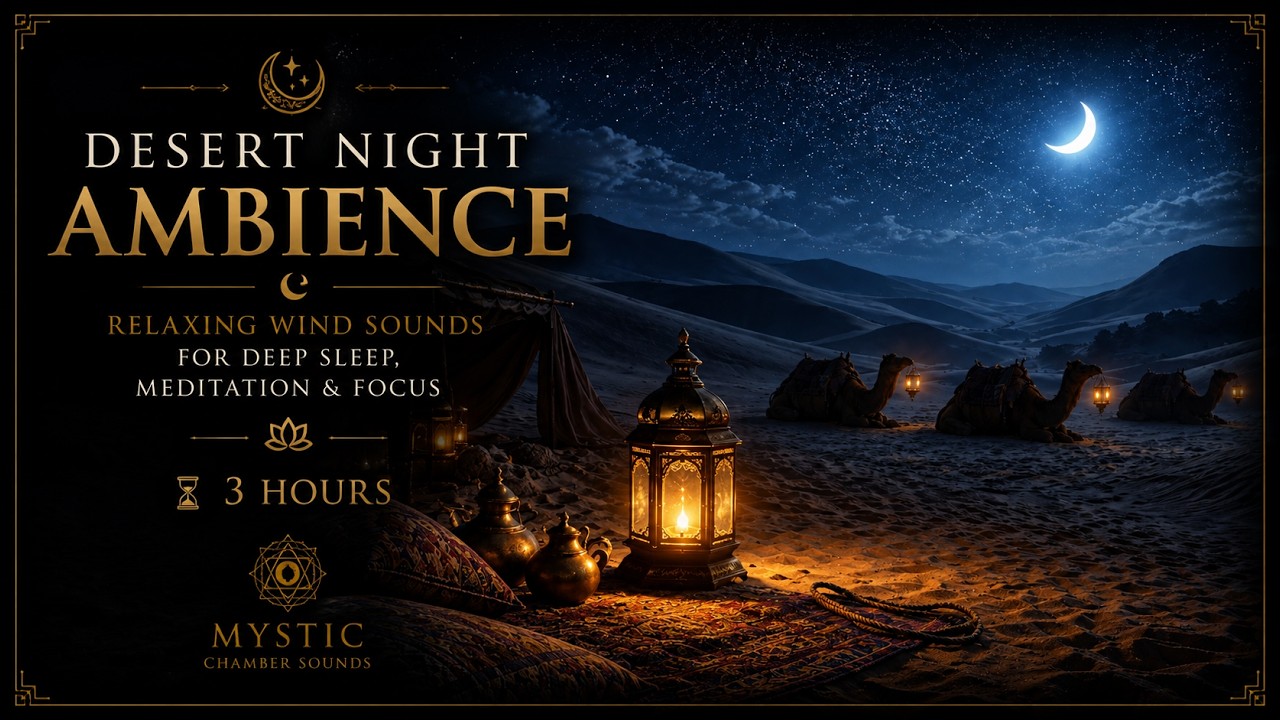 Desert Night Ambience • Relaxing Desert Sounds for Deep Sleep, Meditation & Focus