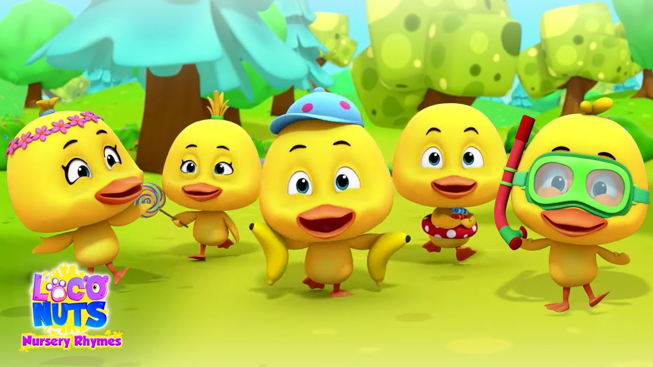 Five Little Ducks Went Swimming One Day | Duck Song | Swimming Song | Nursery Rhymes and Baby Songs