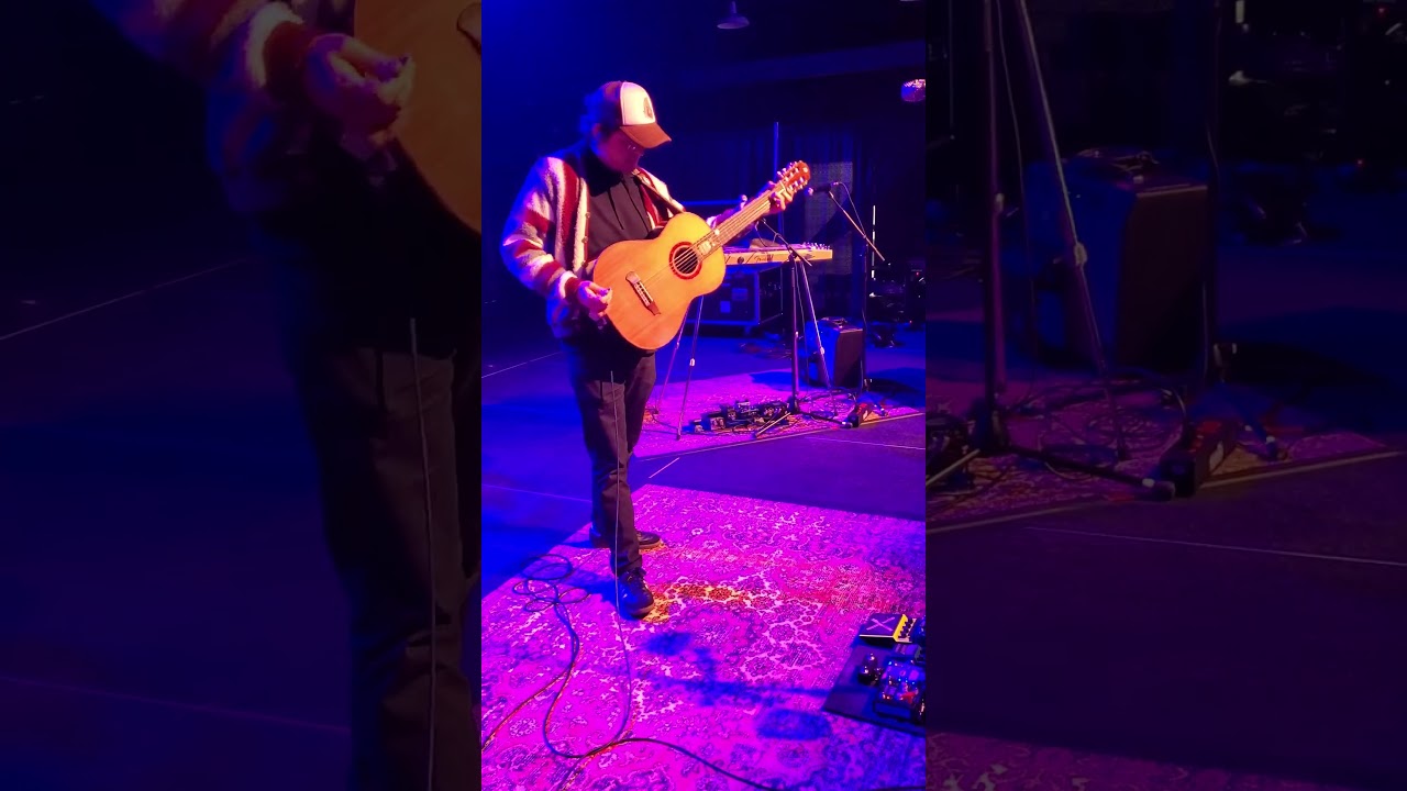 Stephen Wilson Jr trying out his new guitar