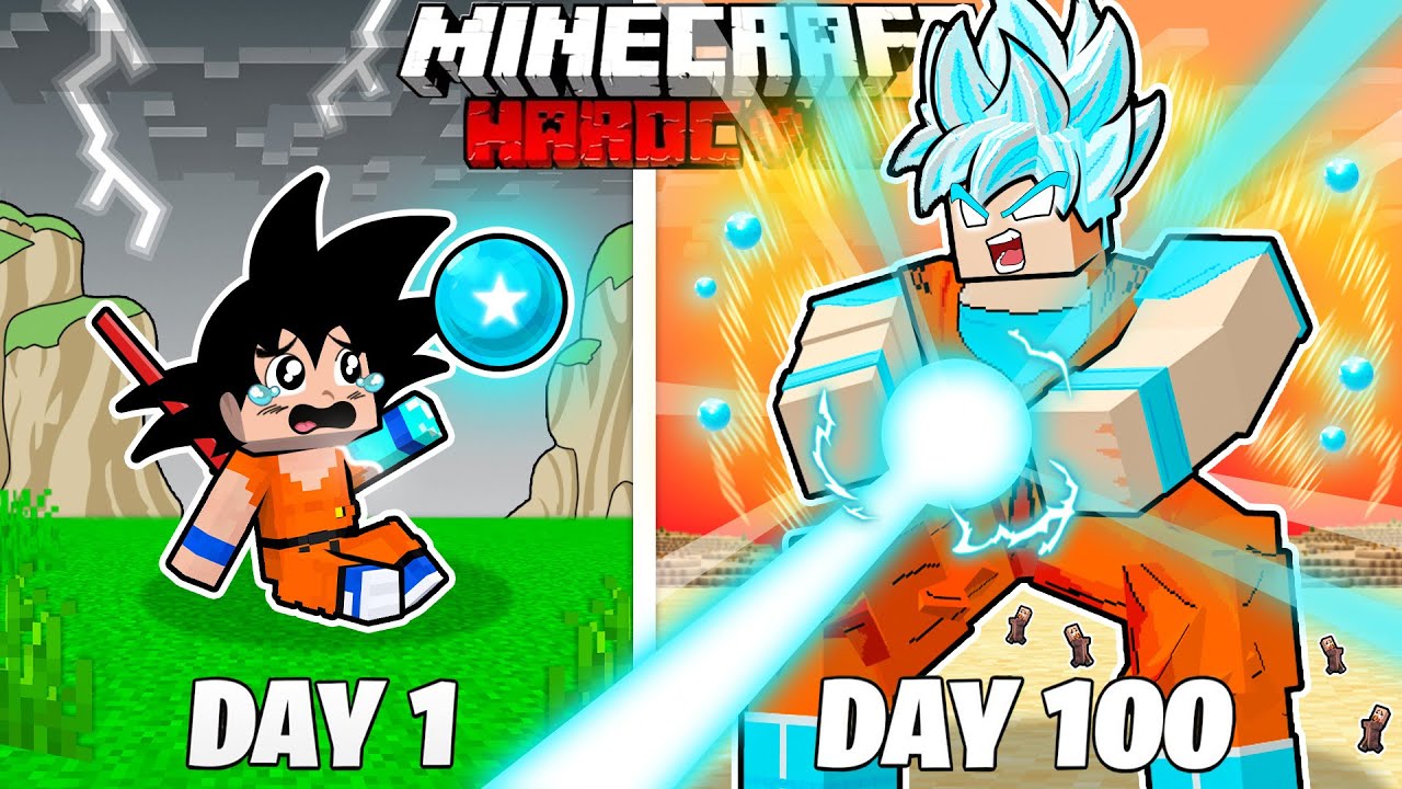 I Survived 100 Days as DIAMOND GOKU in HARDCORE Minecraft