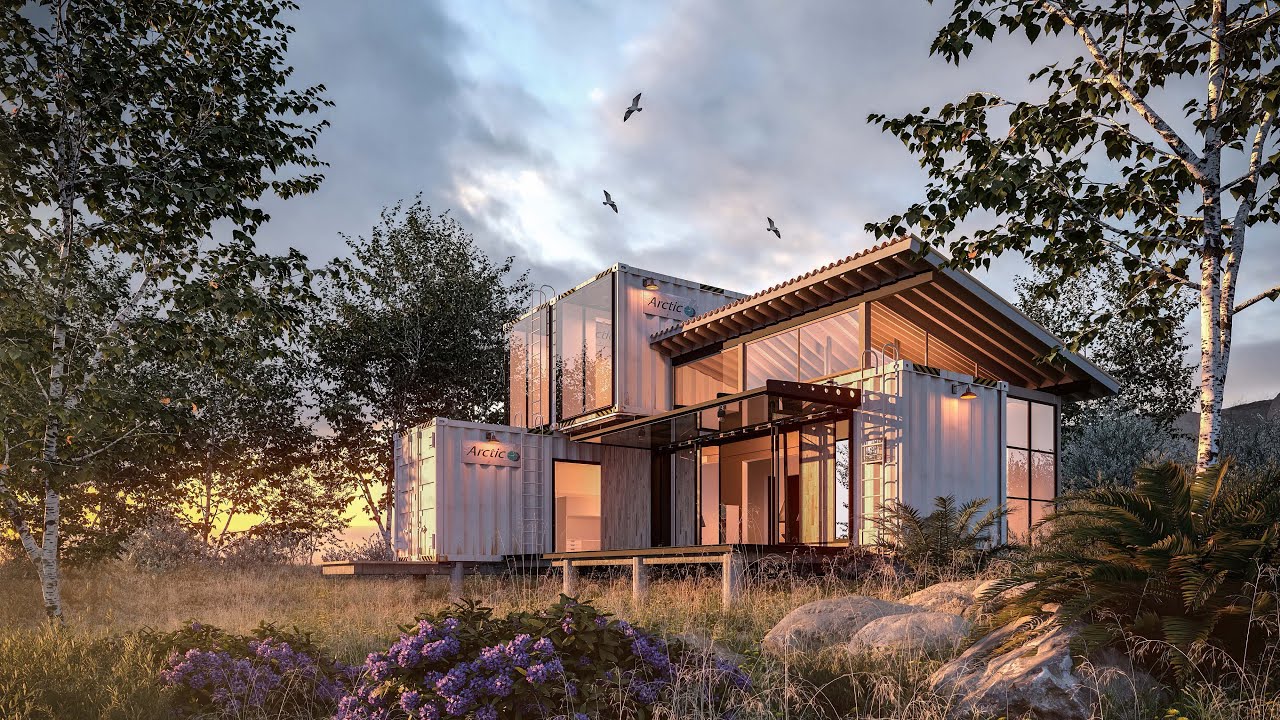 SketchUp VRay 5 EXTERIOR  #27 Shipping Container House 2