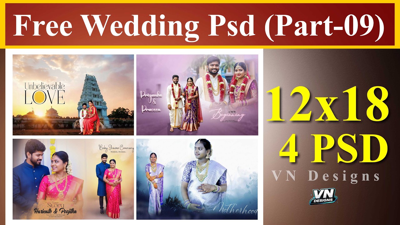 Free Wedding Psd  Download  || 12 x18 PSD ||  HalfCreations || Part 09