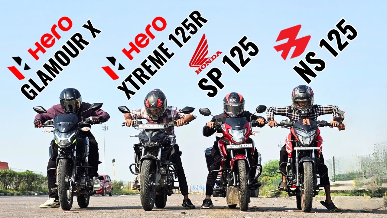Hero Glamour 125 vs 2025 NS 125 vs Hornet 125 vs Sp 125 Drag Race 🔥Quard Drag Race😱