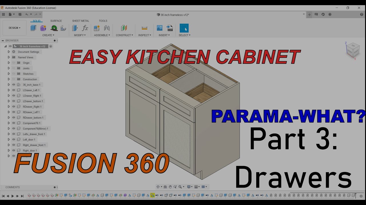 Создание кухонных шкафов с помощью Fusion 360. Часть 3 — выдвижные ящики.