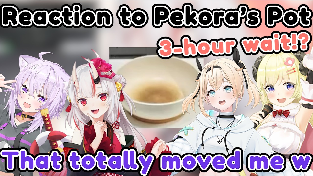 Iroha, Watame, Okayu and Ayame's reaction to Pekora's Dirty Pot【Hololive Clip】