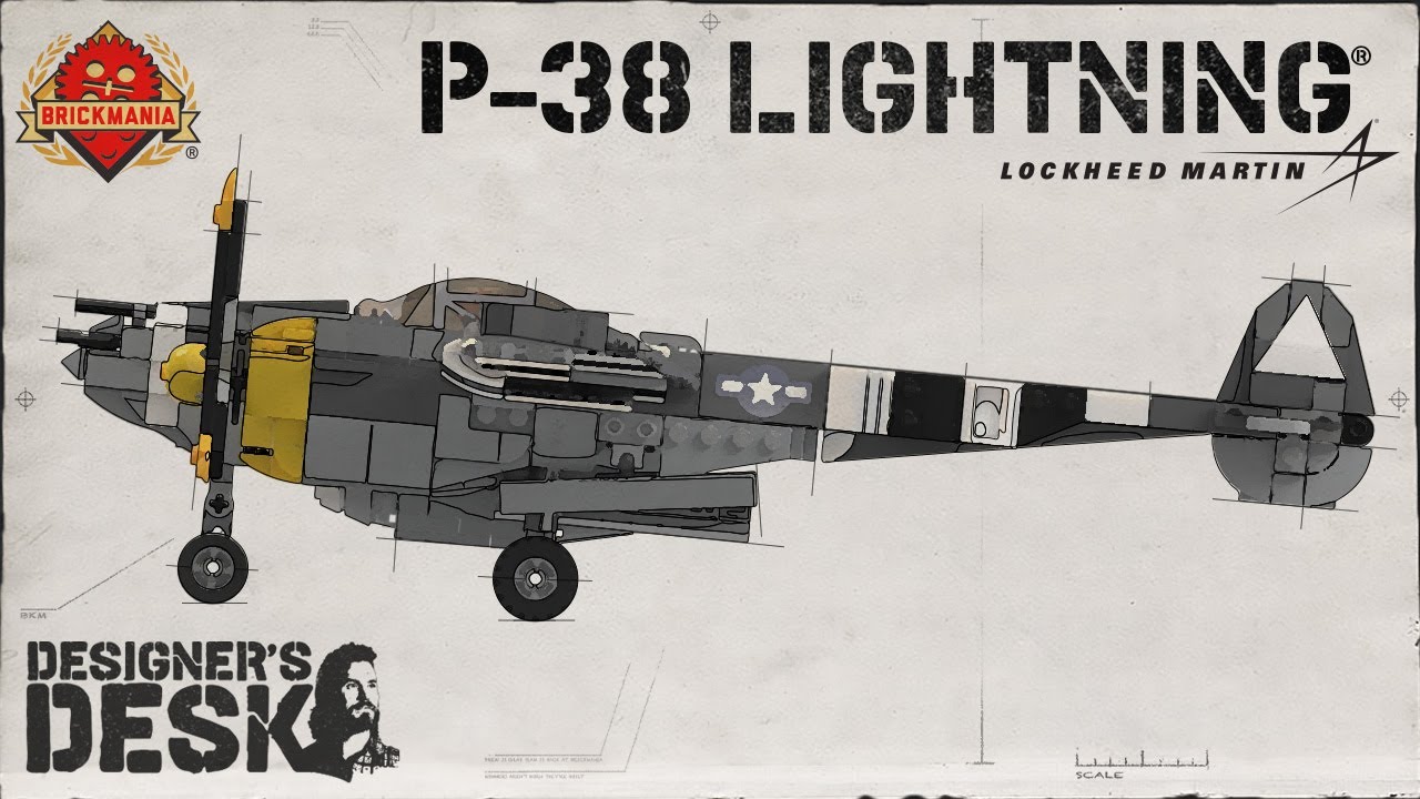 P-38 LIGHTNING® (D-Day Edition) - WWII Fighter Aircraft - Custom Lego - At The Designer’s Desk