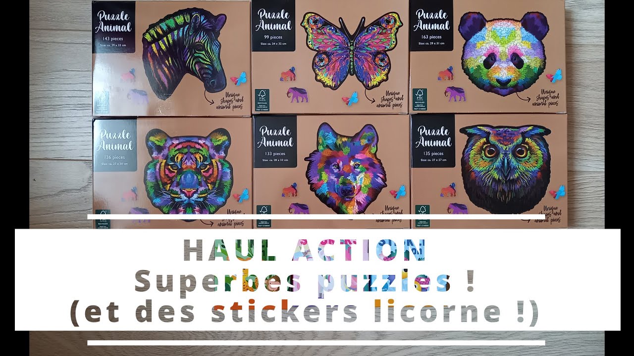 Haul action : de magnifiques puzzles (et pas chers !) et des stickers licorne trop trop beaux !