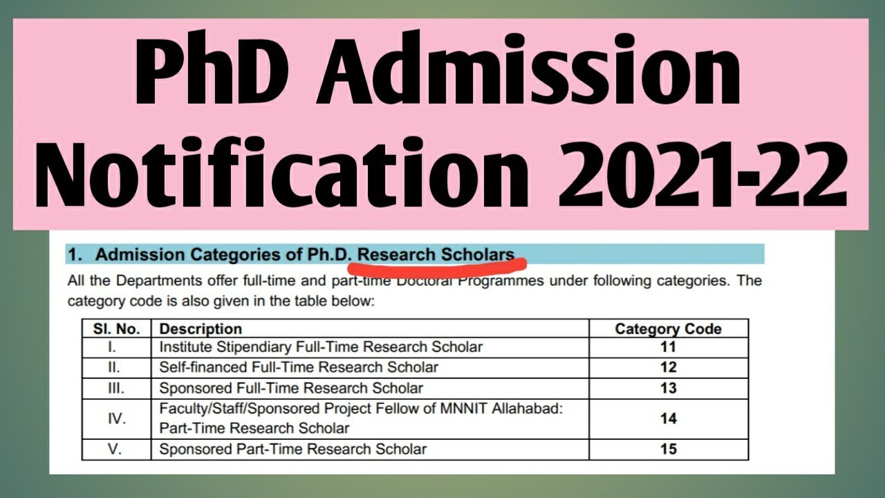 phd admission notification 2021-22//