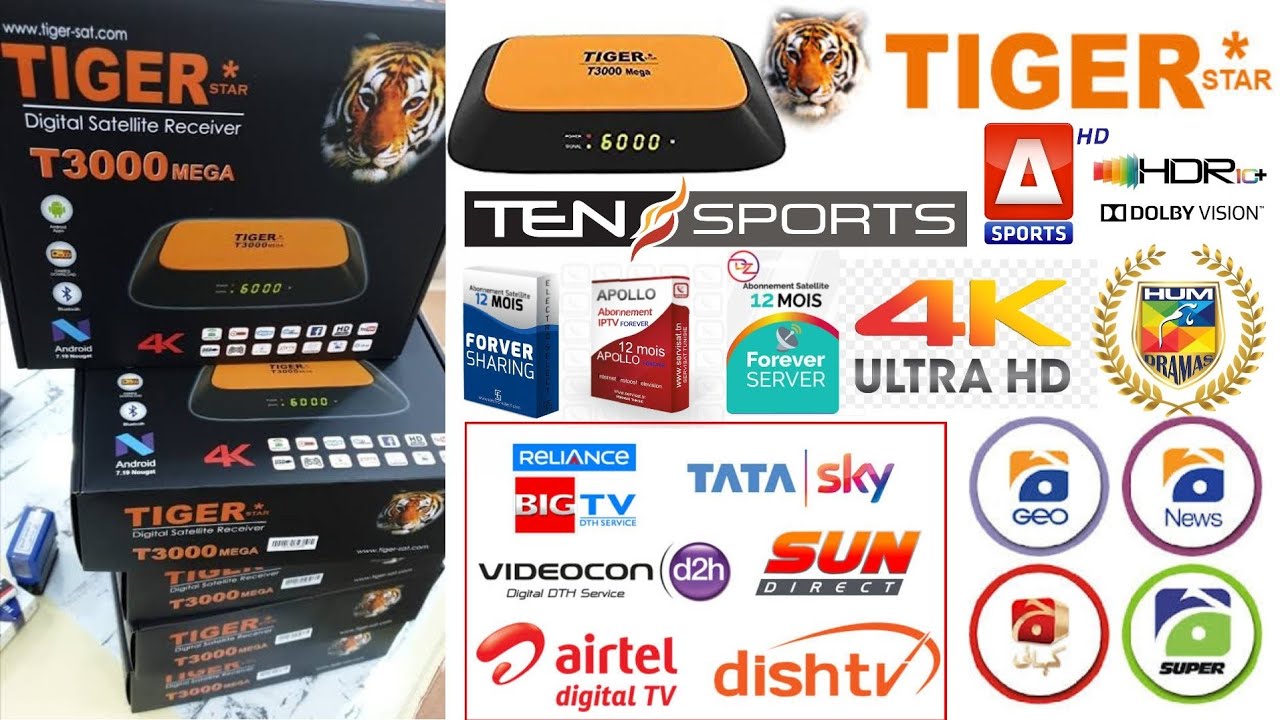 Tiger T3000 Mega 4K Android 7.19 Best Picture Quality VIP Unboxing Review Urdu Hindi
