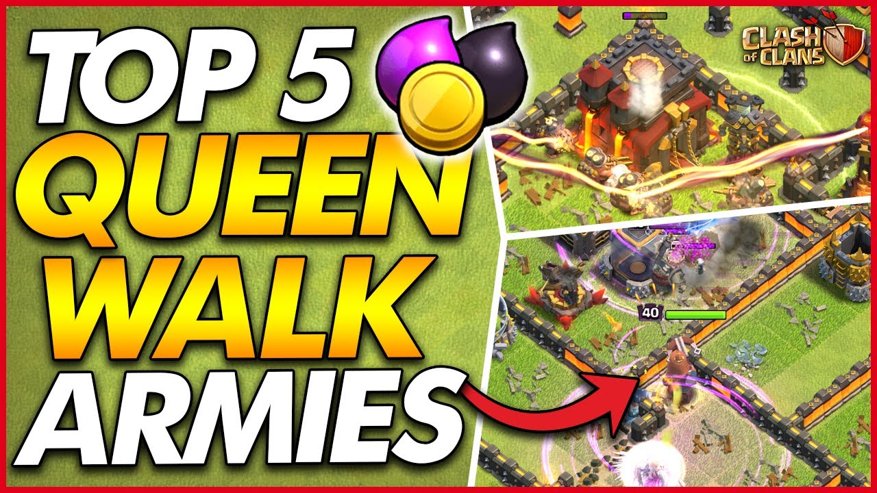 TOP 5 TH10 QUEEN WALK ATTACK STRATEGIES FOR FARMING!! | Clash of Clans