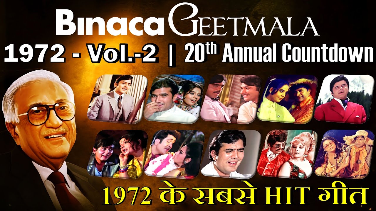 Binaca Geetmala 1972 - Vol-2 - 20th Annual Countdown  - बिनाका गीतमाला 1972 - Kishore, Rafi, Lata