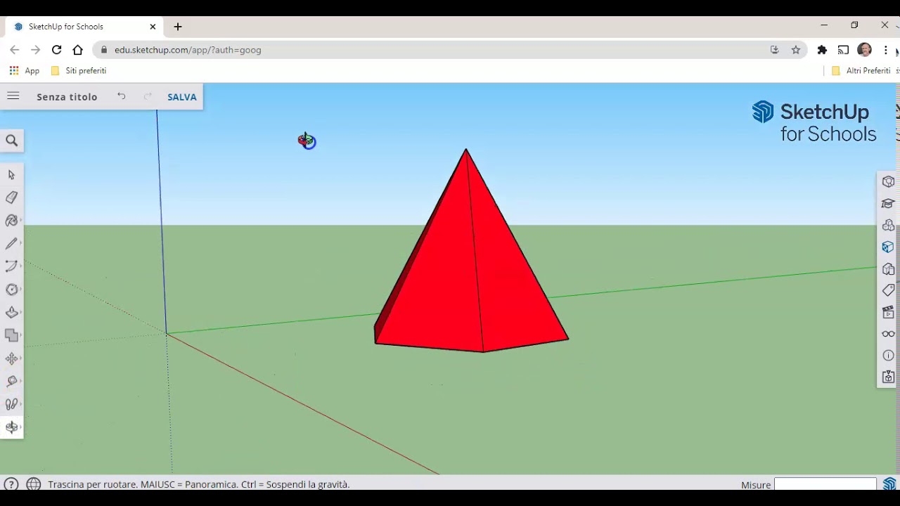 Piramide a base esagonale con SketchUp for Schools