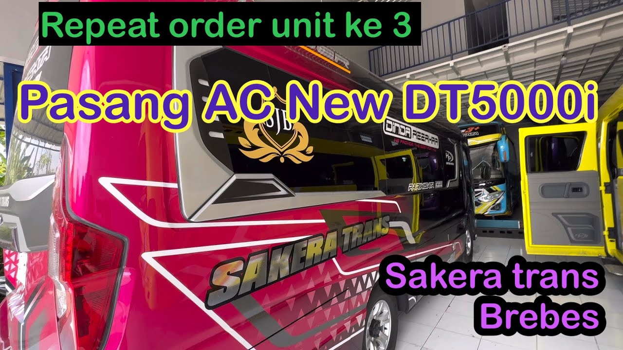 Pasang ac new DT5000i evap bus tembaga + filter cabin unit ke3 sakera trans karoseri hartono putra 