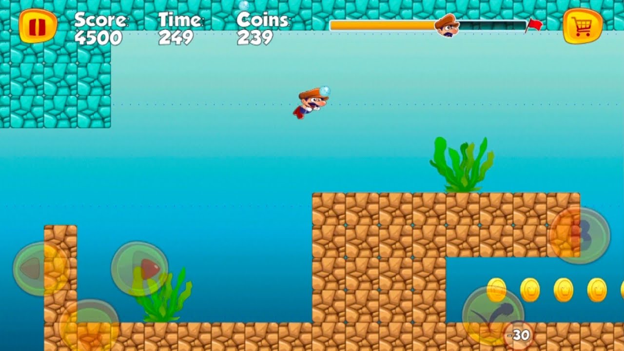 Super Bino Go Level 25 and 26 underwater #supermario#mario#gamevideo#youtubegaming