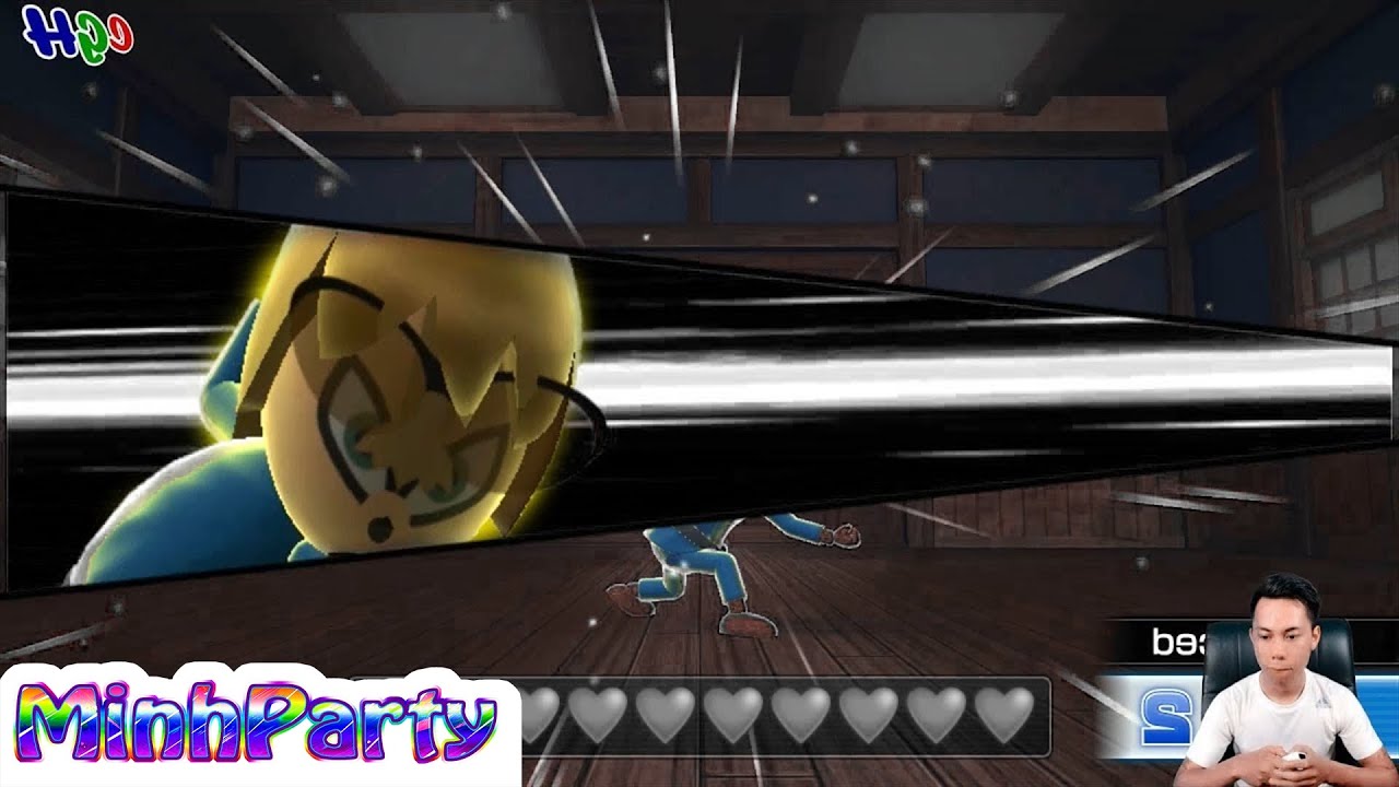 Wii Party U Minigames Gameplay Dojo Domination Play as Super Sonic @MINH PARTY U