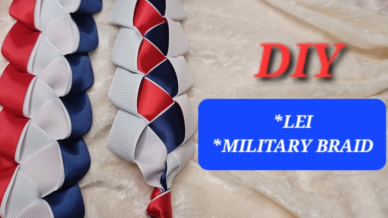 HOW TO MAKE FLAG COLOR LEI//HOW TOMAKE MILITARY BRAID //RED WHITE & BLUE//GRADUATION LEIS