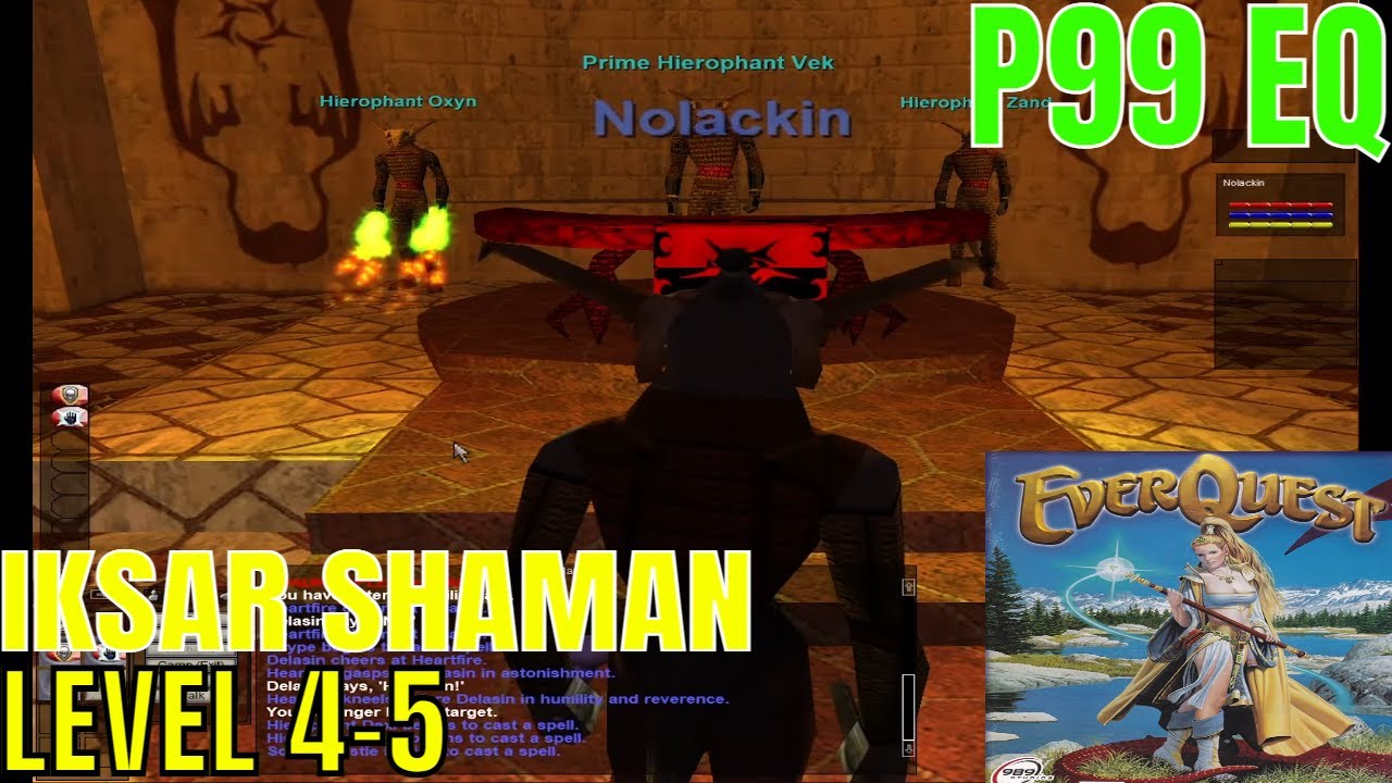 P99 Everquest Classic Iksar Shaman level 4-5 / Field of Bone Trainer Project 1999 EQ green server
