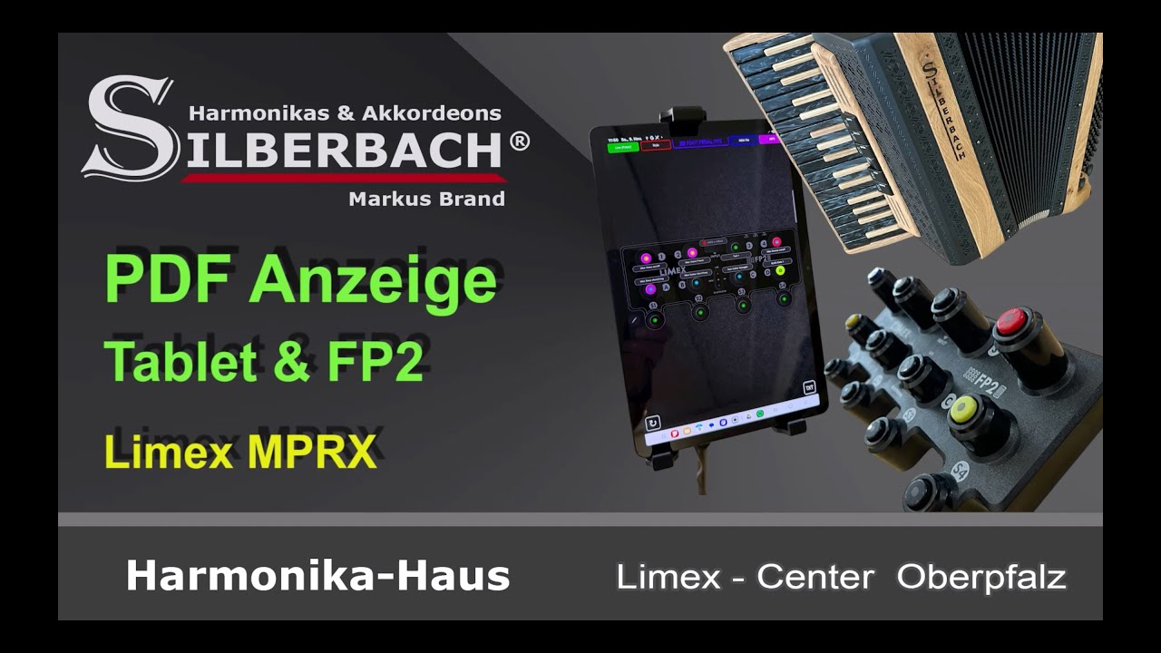 Limex PDF-Anzeige mit Fußpedal FP2 und Tablet, Silberbach Harmonika-Haus, Markus Brand
