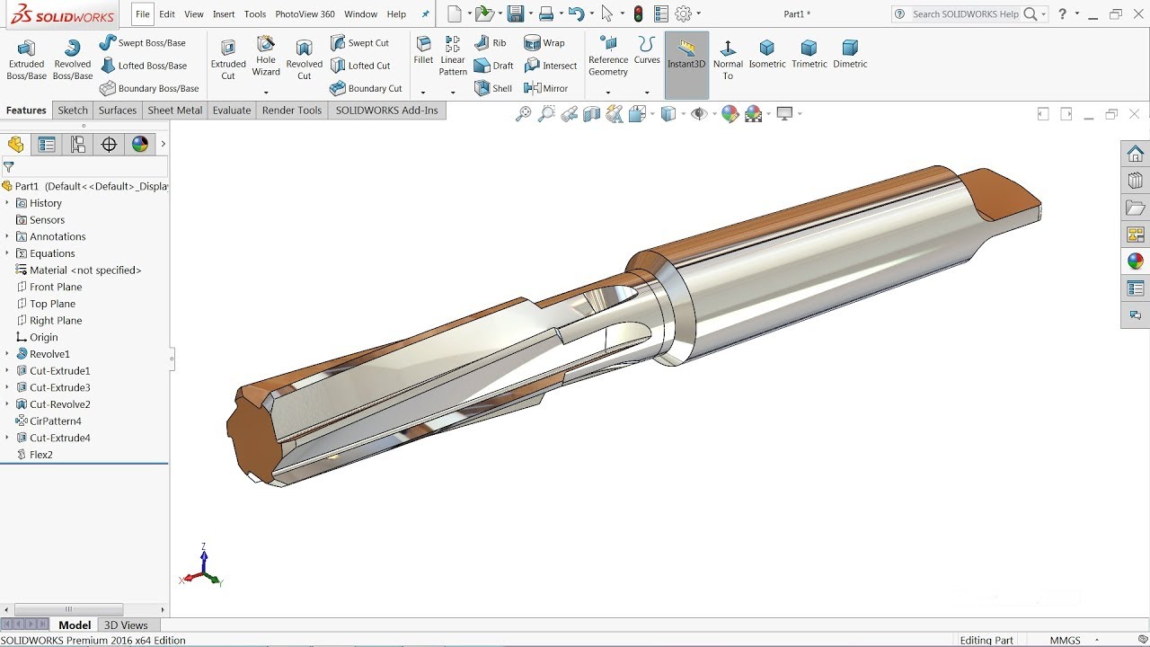 Solidworks tutorial | design of Reamer in Solidworks