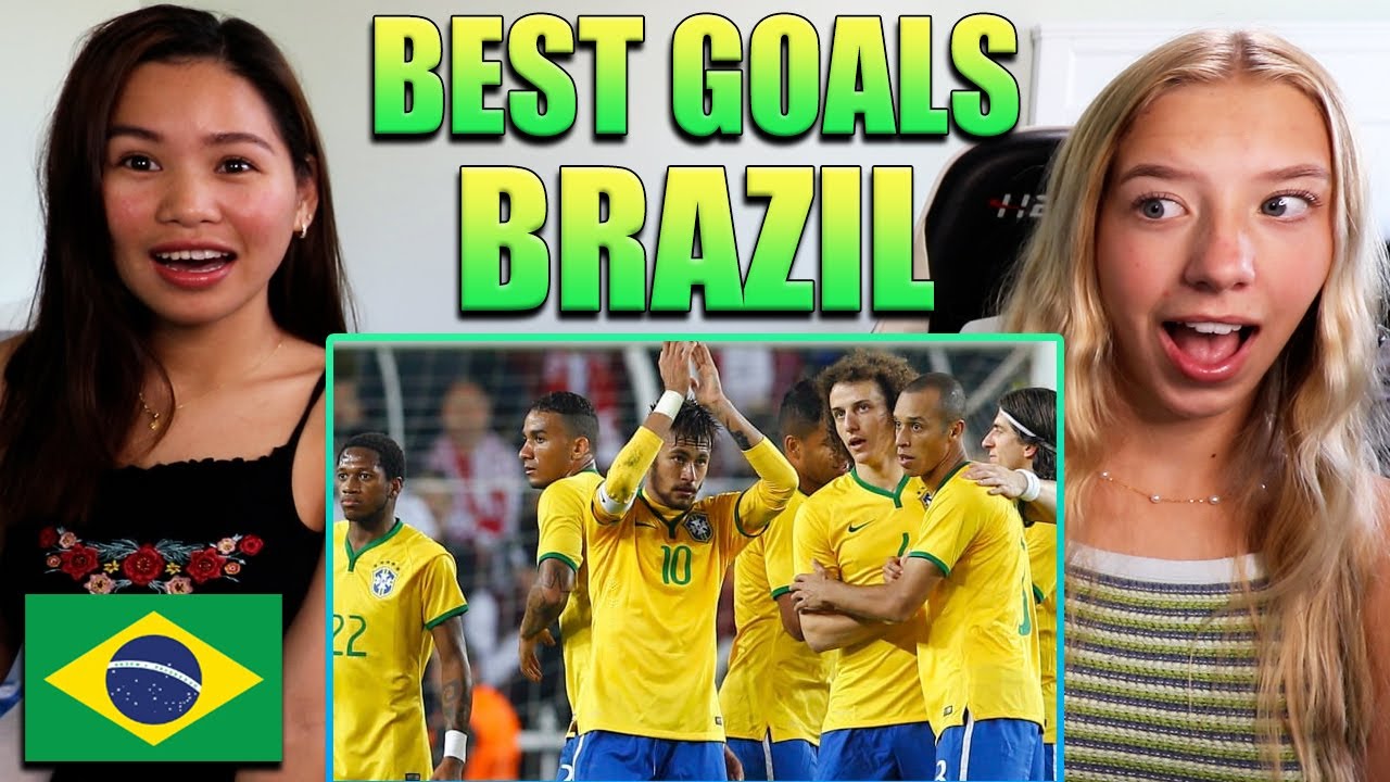 American Girls React to Best Goals Brazil! 🇧🇷