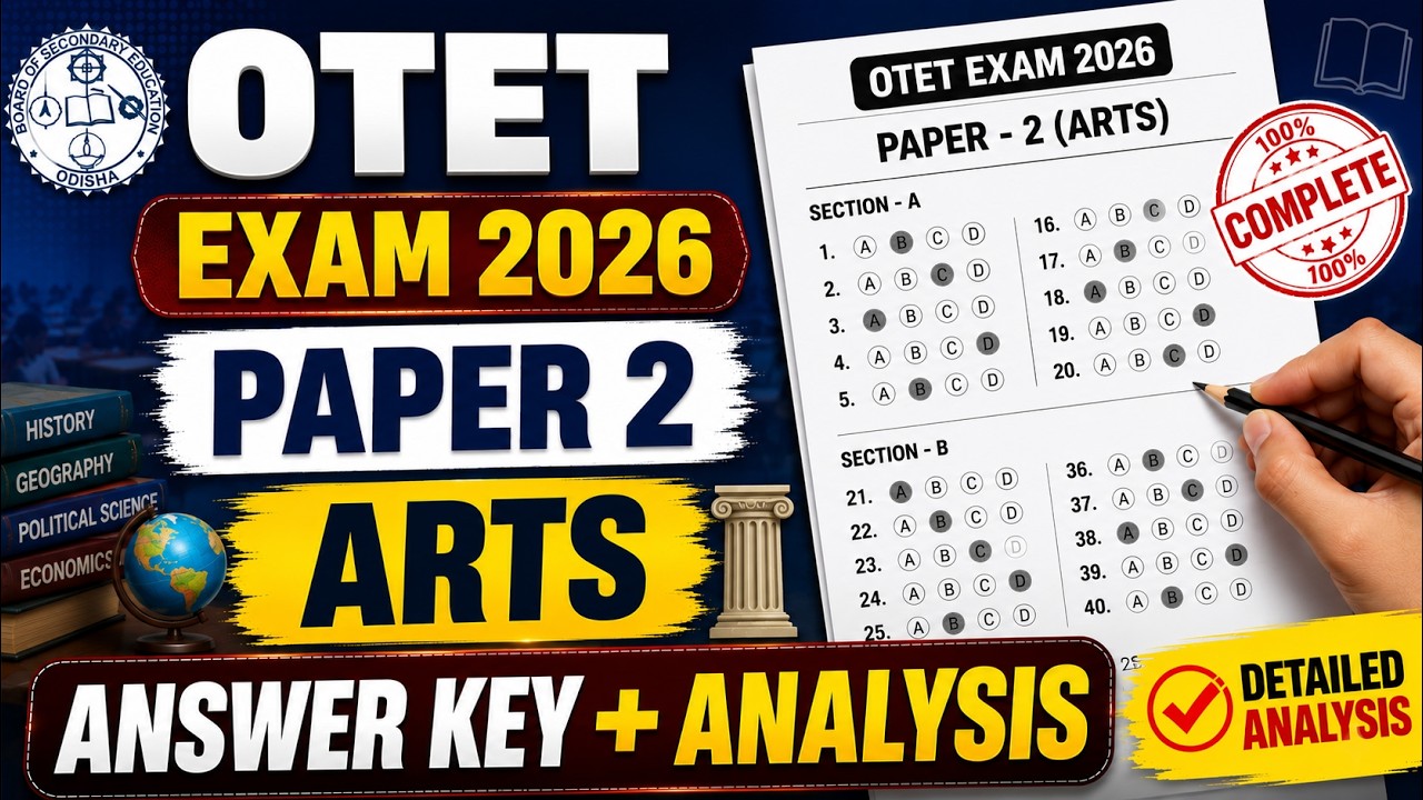 OTET Answer Key 2026 | OTET 2026 Question Answer Paper 2 Arts | OTET Answer Key 2026 Paper 2